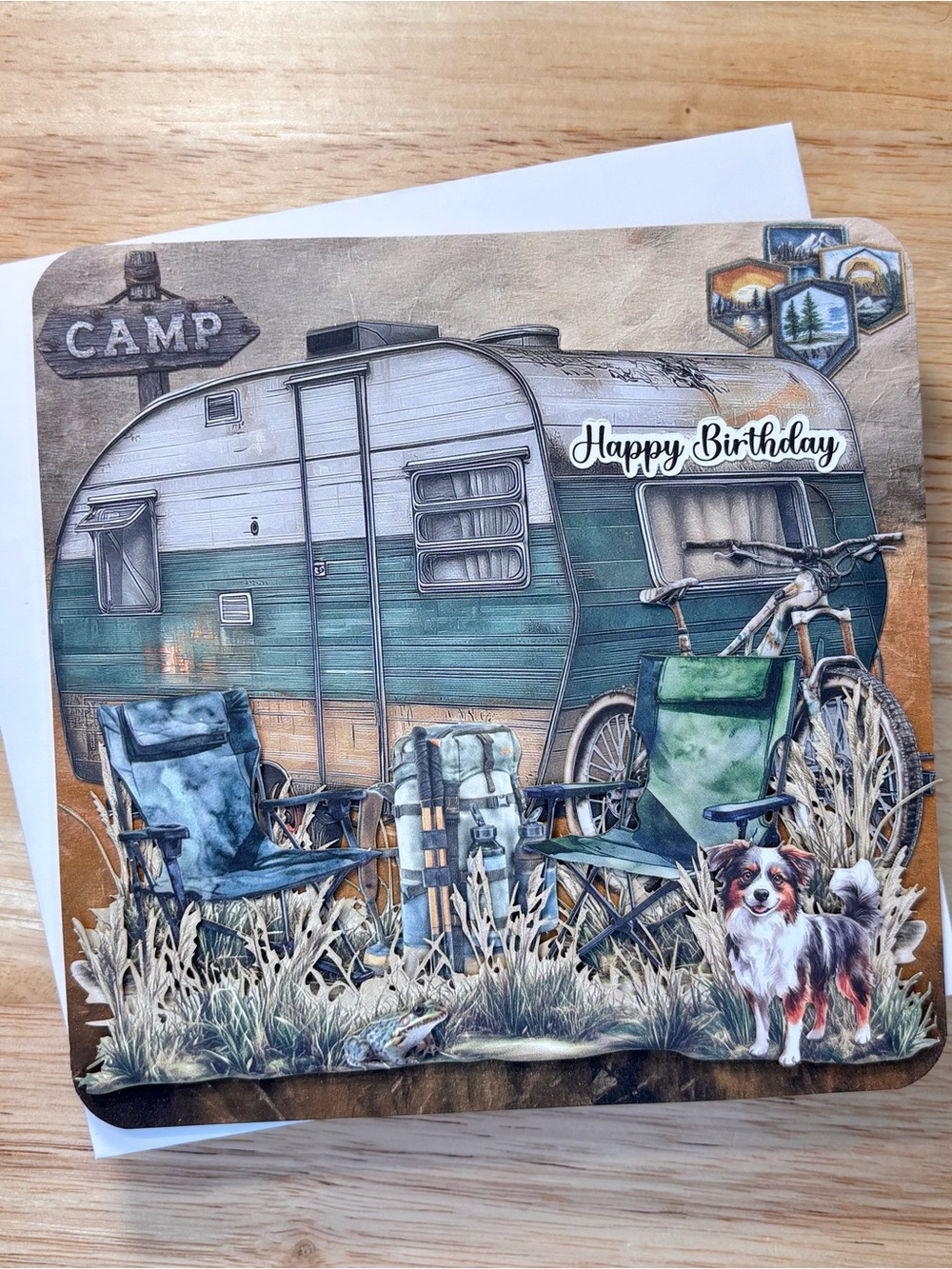 Handmade Happy Birthday Camper Greeting Card